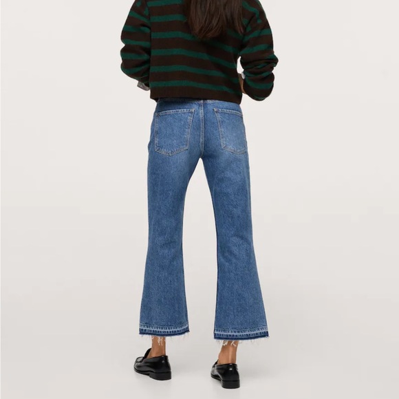 NWT MANGO Denim Mid Rise Blue Flare Jeans, Size 6 / 38 - Picture 3 of 7